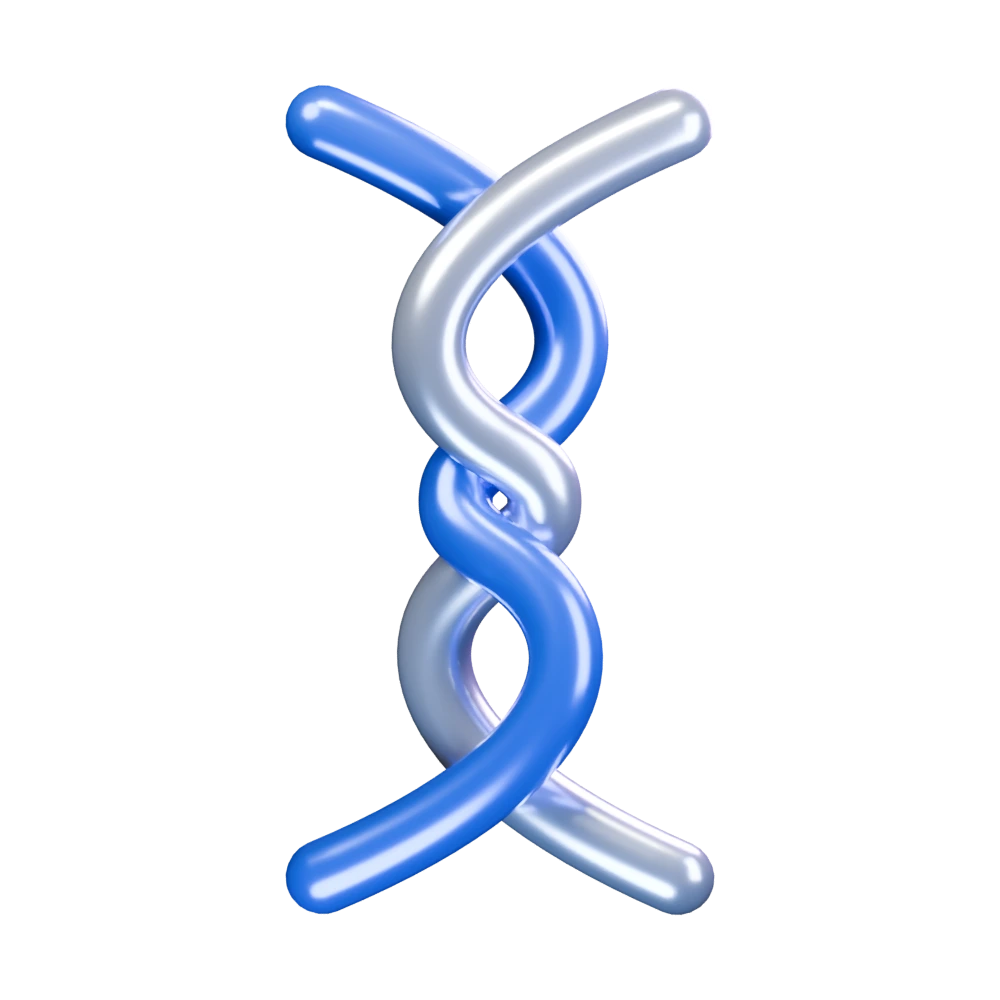 Sculpted, interwoven Symbio mark
